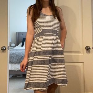 Old Navy Blue and White Striped Sun Dress
